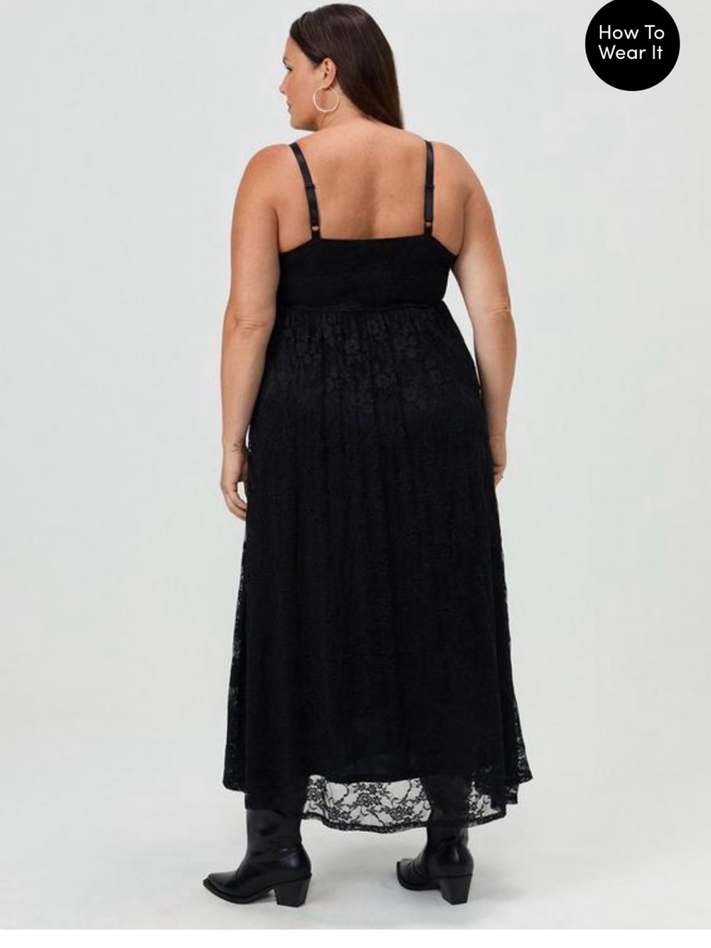 Torrid Maxi Stretch Lace Bustier Dress Deep Black Size 1X - Picture 12 of 16